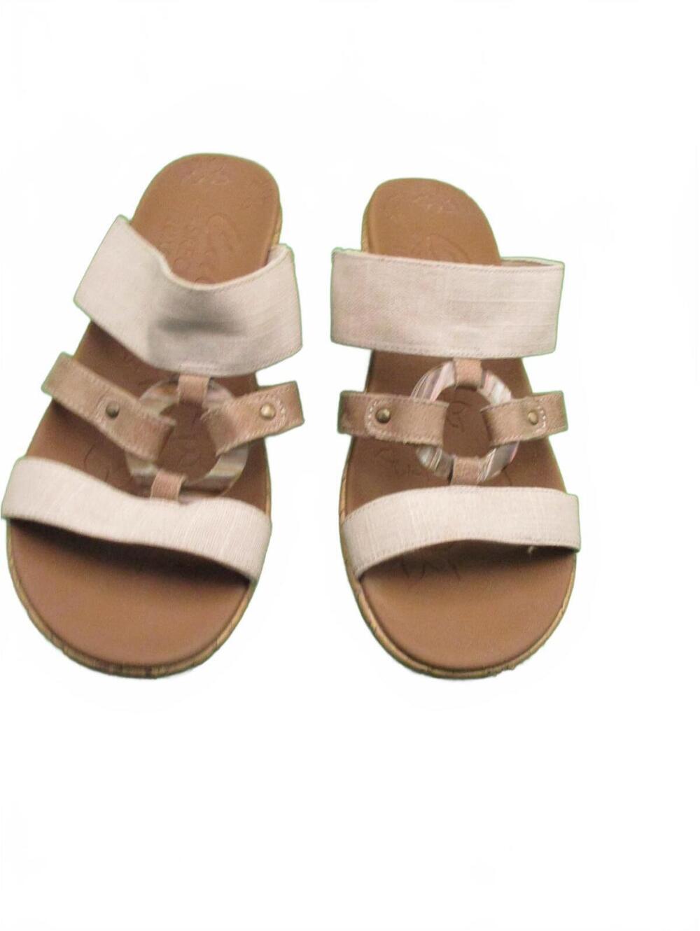 Skechers Cali Luxe Foam Beige Wedge Sandals Size 8 Womens Shoes